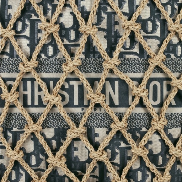 DIOR blue oblique net tote RARE - Picture 10 of 10